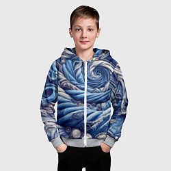 Толстовка на молнии детская Denim funnel - fashion trend, цвет: 3D-меланж — фото 2