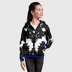 Толстовка на молнии детская Тест Роршаха - психоделика, цвет: 3D-синий — фото 2
