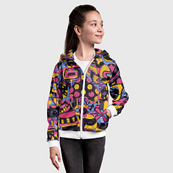 Толстовка на молнии детская О Париж, цвет: 3D-белый — фото 2