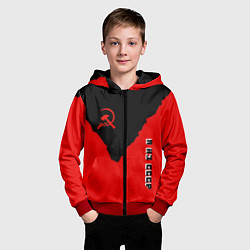 Толстовка на молнии детская СССР место рождения краски, цвет: 3D-красный — фото 2