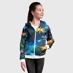 Толстовка на молнии детская Сказочный лес - бабочки, цвет: 3D-белый — фото 2