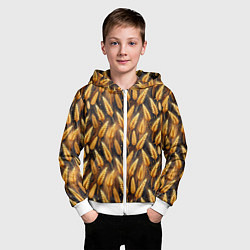 Толстовка на молнии детская Золотой колос, цвет: 3D-белый — фото 2