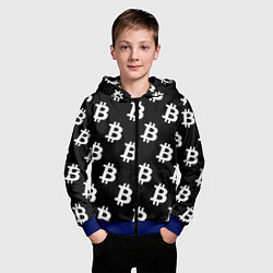 Толстовка на молнии детская Биткоин блокчейн, цвет: 3D-синий — фото 2