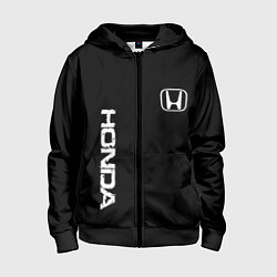 Толстовка на молнии детская Honda white logo auto, цвет: 3D-черный