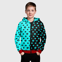 Толстовка на молнии детская Roblox mobile game pattern, цвет: 3D-красный — фото 2