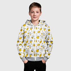 Толстовка на молнии детская Хиппи бла бла, цвет: 3D-меланж — фото 2