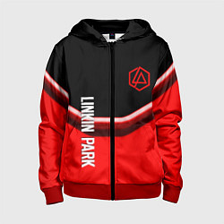 Толстовка на молнии детская Linkin park geometry line steel, цвет: 3D-красный