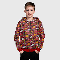 Толстовка на молнии детская Разыгрывай неприязнь, цвет: 3D-красный — фото 2