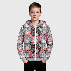 Толстовка на молнии детская Тигровый орнамент, цвет: 3D-меланж — фото 2