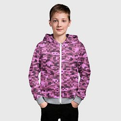 Толстовка на молнии детская Розовый камуфляж текстура, цвет: 3D-меланж — фото 2