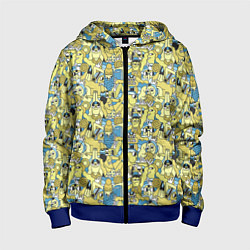 Толстовка на молнии детская Отдыхающие на пляже, цвет: 3D-синий