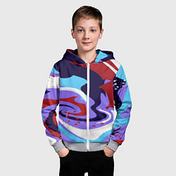 Толстовка на молнии детская Клякса абстракция, цвет: 3D-меланж — фото 2
