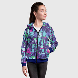 Толстовка на молнии детская Абстрактный фон со спортивным узором, цвет: 3D-синий — фото 2
