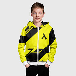 Толстовка на молнии детская Half life geometry, цвет: 3D-белый — фото 2