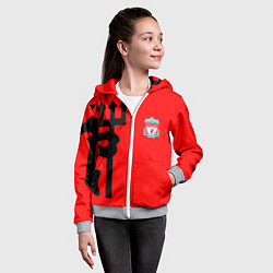 Толстовка на молнии детская Liverpool fc sport steel, цвет: 3D-меланж — фото 2