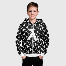Толстовка на молнии детская Half liife logo pattern, цвет: 3D-белый — фото 2