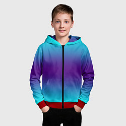 Толстовка на молнии детская Градиент из неона, цвет: 3D-красный — фото 2