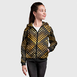 Толстовка на молнии детская Кольчуга - металлическая чешуя змеи, цвет: 3D-черный — фото 2