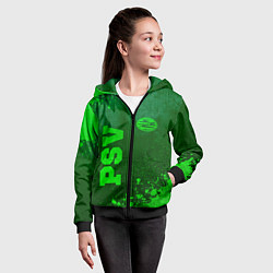Толстовка на молнии детская PSV - green gradient вертикально, цвет: 3D-черный — фото 2