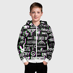 Толстовка на молнии детская Logo game glitch, цвет: 3D-белый — фото 2