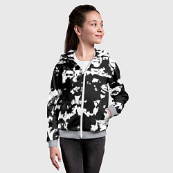 Толстовка на молнии детская Все рэперы черно белый, цвет: 3D-меланж — фото 2