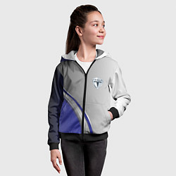 Толстовка на молнии детская Tesla abstraction auto, цвет: 3D-черный — фото 2