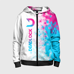 Толстовка на молнии детская Deadlock neon gradient style по-вертикали, цвет: 3D-черный