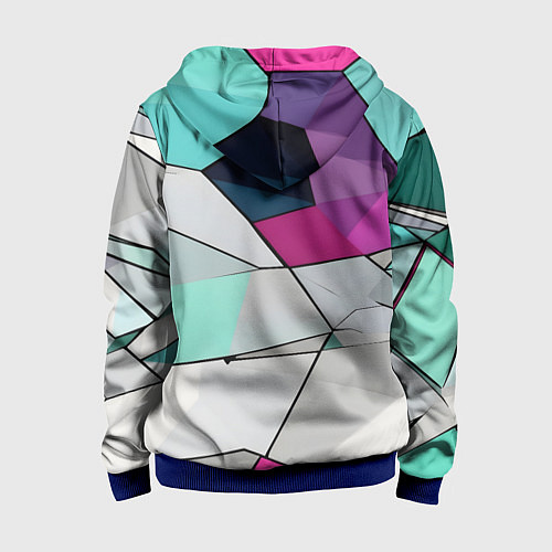 Детская толстовка на молнии Яркая геометрическая абстракция / 3D-Синий – фото 2