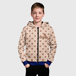 Толстовка на молнии детская Гусси - надпись узор, цвет: 3D-синий — фото 2