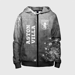 Детская толстовка на молнии Aston Villa - grey gradient вертикально