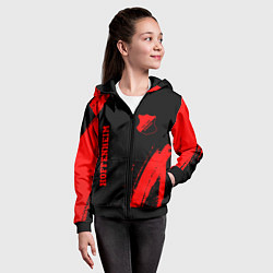 Толстовка на молнии детская Hoffenheim - red gradient вертикально, цвет: 3D-черный — фото 2