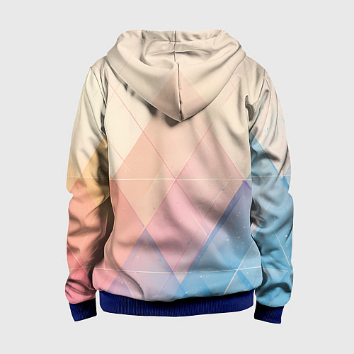 Детская толстовка на молнии Abstract art - triangle / 3D-Синий – фото 2