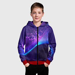 Толстовка на молнии детская Неоновые краски всплеск, цвет: 3D-красный — фото 2