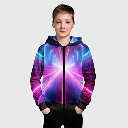 Толстовка на молнии детская Неновый путь, цвет: 3D-черный — фото 2