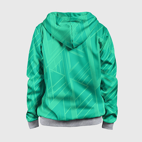 Детская толстовка на молнии Мятный зелёный однотонный геометричный / 3D-Меланж – фото 2