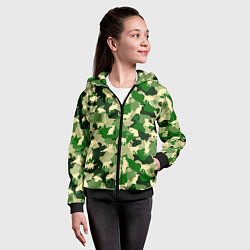 Толстовка на молнии детская Коты на цветном камуфляже, цвет: 3D-черный — фото 2