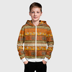 Толстовка на молнии детская В африканском стиле, цвет: 3D-белый — фото 2