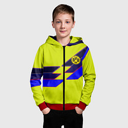 Толстовка на молнии детская Боруссиа текстура спорт, цвет: 3D-красный — фото 2