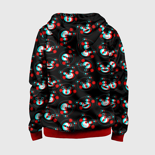 Детская толстовка на молнии Монокума глитч / 3D-Красный – фото 2