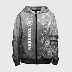 Толстовка на молнии детская Arsenal - grey gradient по-вертикали, цвет: 3D-черный