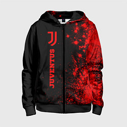 Детская толстовка на молнии Juventus - red gradient по-вертикали