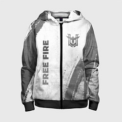 Детская толстовка на молнии Free Fire - white gradient вертикально