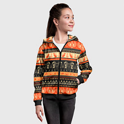 Толстовка на молнии детская Египетский паттерн, цвет: 3D-черный — фото 2