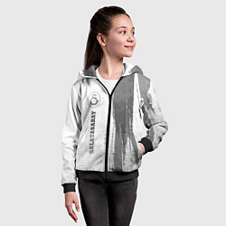 Толстовка на молнии детская Galatasaray - white gradient по-вертикали, цвет: 3D-черный — фото 2