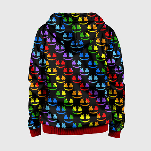 Детская толстовка на молнии Marshmello pattern neon / 3D-Красный – фото 2