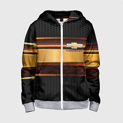 Толстовка на молнии детская Chevrolet auto abstract, цвет: 3D-меланж