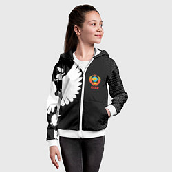 Толстовка на молнии детская СССР паттерн орёл, цвет: 3D-белый — фото 2