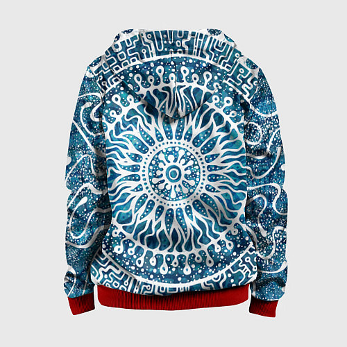 Детская толстовка на молнии Зимний шаманский бубен / 3D-Красный – фото 2