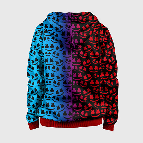 Детская толстовка на молнии Marshmello gradient / 3D-Красный – фото 2