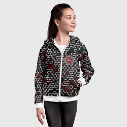 Толстовка на молнии детская Mercedes benz броня текстура, цвет: 3D-белый — фото 2